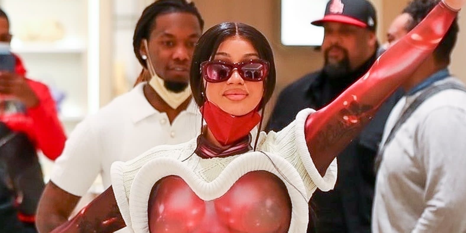 Cardi B is an optical illusion in a transparent galactic dress by Pierre-Louis Auvray