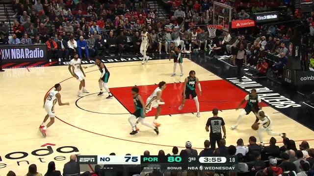 Jaxson Hayes with a dunk vs the Portland Trail Blazers