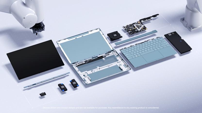 Dell Concept Luna fully disassembled.