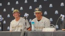 Wake Forest baseball's Chase Burns, Nick Kurtz discuss win vs UNC at ACC Tournament