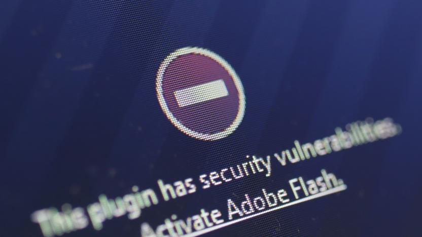 BERLIN, GERMANY - JULY 14:  A window on the Mozilla Firefox browser shows the browser has blocked the Adobe Flash plugin from activating due to a security issue on July 14, 2015 in Berlin, Germany. According to online reports Adobe Flash is easily exploitable on several fronts by hackers, who can use Flash to gain access to a user's computer, and that so far Adobe has not yet released a fix.  (Photo by Sean Gallup/Getty Images)