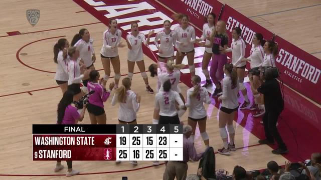 No. 9 Stanford comes back to beat Washington State in four sets