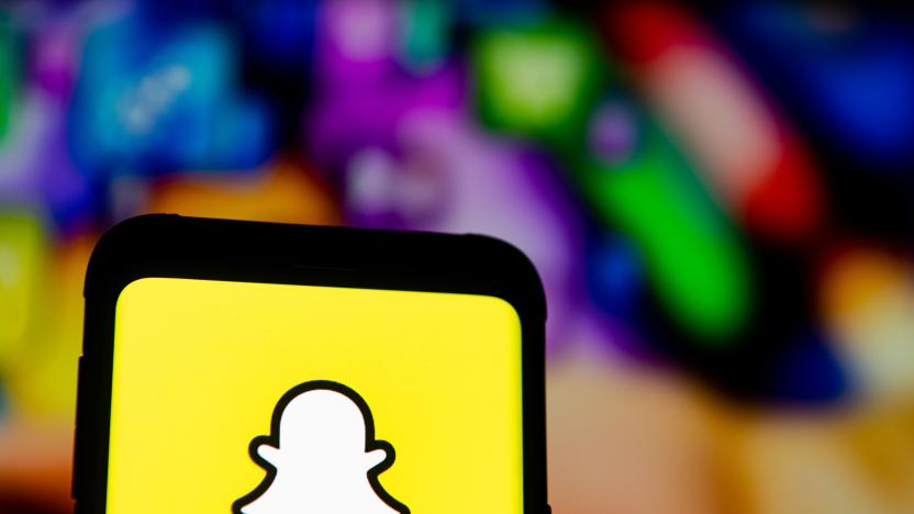 POLAND - 2020/03/23: In this photo illustration a Snapchat logo seen displayed on a smartphone. (Photo Illustration by Mateusz Slodkowski/SOPA Images/LightRocket via Getty Images)