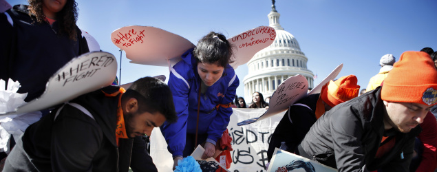 Supporters of the Deferred Action for Childhood Arrivals (DACA) rally in Washington, D.C. (AP)