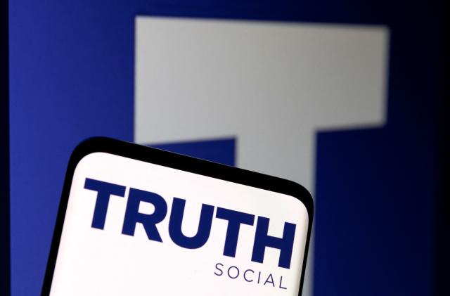 The Truth social network logo is seen displayed in this picture illustration taken February 21, 2022. REUTERS/Dado Ruvic/Illustration