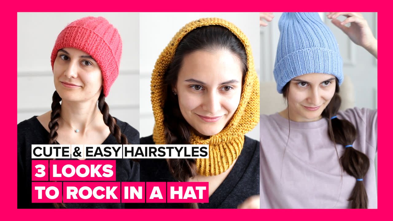 Cute Easy Hairstyles Rock your hat with these 3 looks 