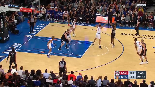 Paul George with an and one vs the New York Knicks