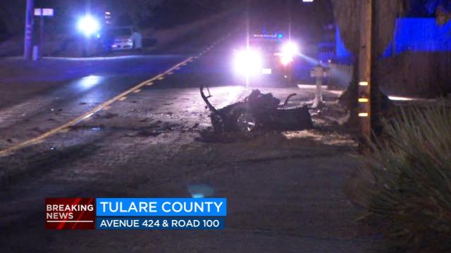Man dies after crashing car into tree in Tulare County