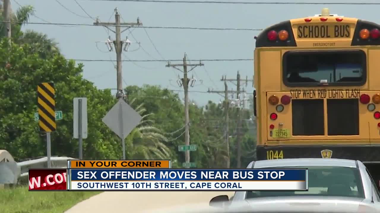 Sex offender moves near Cape bus stop