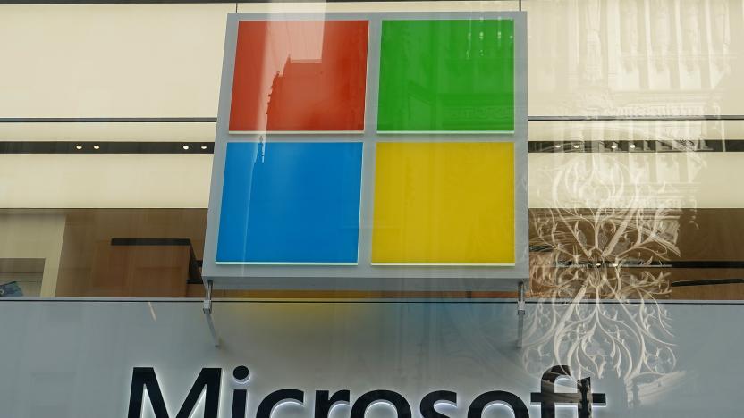 A Microsoft logo is pictured on a store in the Manhattan borough of New York City, New York, U.S., January  25, 2021. REUTERS/Carlo Allegri