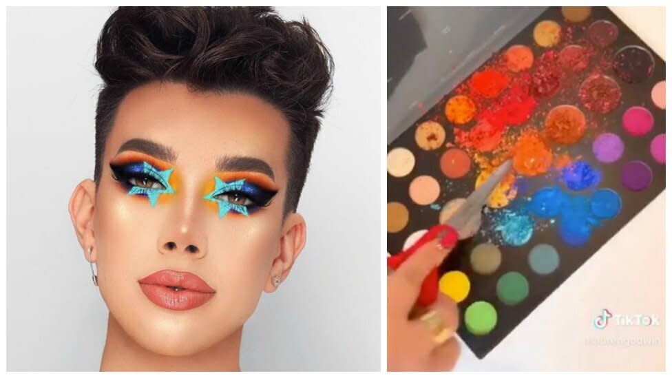 Youtube fans burning James Charles Morph palette