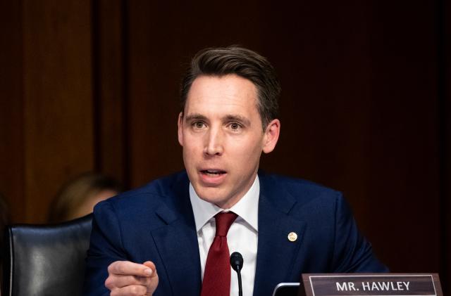 WASHINGTON, DC, UNITED STATES, DECEMBER 11, 2019:
U.S. Senator Josh Hawley (R-MO) speaks during the Senate Judiciary Committee Hearing on the Department of Justice (DOJ) Inspector General's report regarding the investigation into DOJ and FBIs work regarding the 2016 presidential election.- PHOTOGRAPH BY Michael Brochstein / Echoes Wire/ Barcroft Media (Photo credit should read Michael Brochstein / Echoes Wire / Barcroft Media via Getty Images)