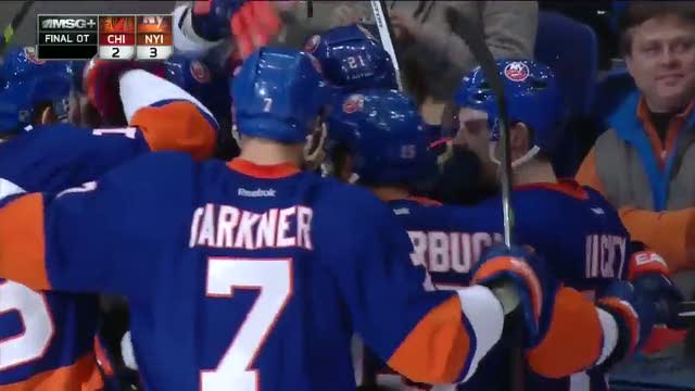 Kyle Okposo goes top-shelf for OT winner