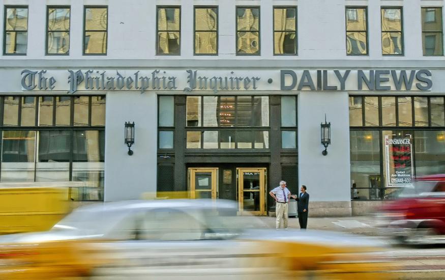 - FILE PHOTO TAKEN 06OCT05 - A general view of the Philadelphia Inquirer/Daily News headquarters building on Broad Street in Philadelphia in this October 6, 2005 file photo. [Newspaper publisher McClatchy Co. said on March 13, 2006 it would buy Knight-Ridder Inc. for $4.5 billion in cash and stock. McClatchy, whose own publications include the Sacramento Bee and Minneapolis Star Tribune, said the combined company will become the No. 2 U.S. newspaper chain based on a daily circulation of about 3.2 million people. It will operate 32 daily newspapers and 50 non-daily publications after the sale of 12 Knight-Ridder papers including some of its best-known titles such as the Philadelphia Inquirer and the San Jose Mercury News.]