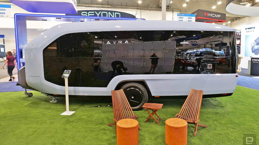 The Pebble Flow is an all-electric trailer optimized for use with EVs.  