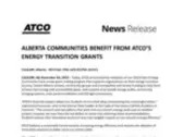 ALBERTA COMMUNITIES BENEFIT FROM ATCO'S ENERGY TRANSITION GRANTS