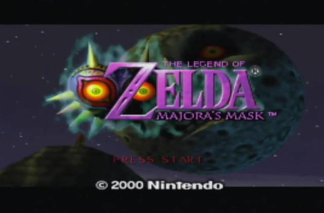 The title screen from The Legend of Zelda: Majora's Mask.