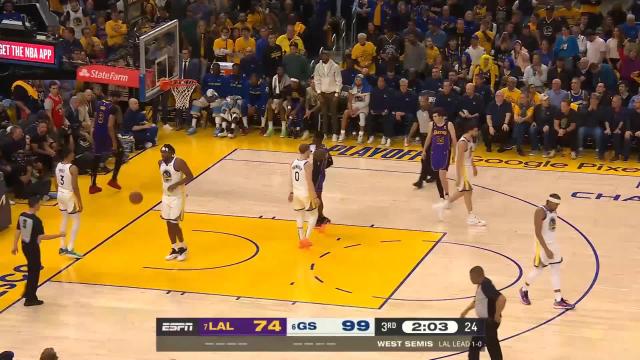 Dennis Schroder with an assist vs the Golden State Warriors