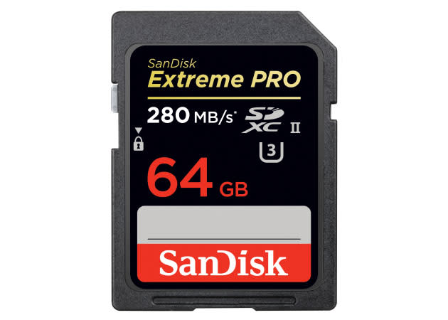 SanDisk's latest flagship SD card supports extremely fast write speeds, 4K video