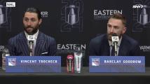 Barclay Goodrow, Vincent Trocheck and Peter Laviolette talk Rangers OT win to tie series vs Panthers