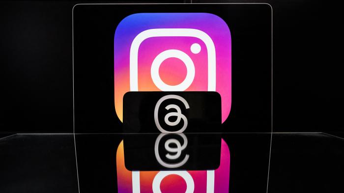 This photograph taken on March 7, 2024 in Nantes, shows the logo of US social media platform Instagram (Top) and US social media platform Threads, both of US company Meta. (Photo by LOIC VENANCE / AFP) (Photo by LOIC VENANCE/AFP via Getty Images)