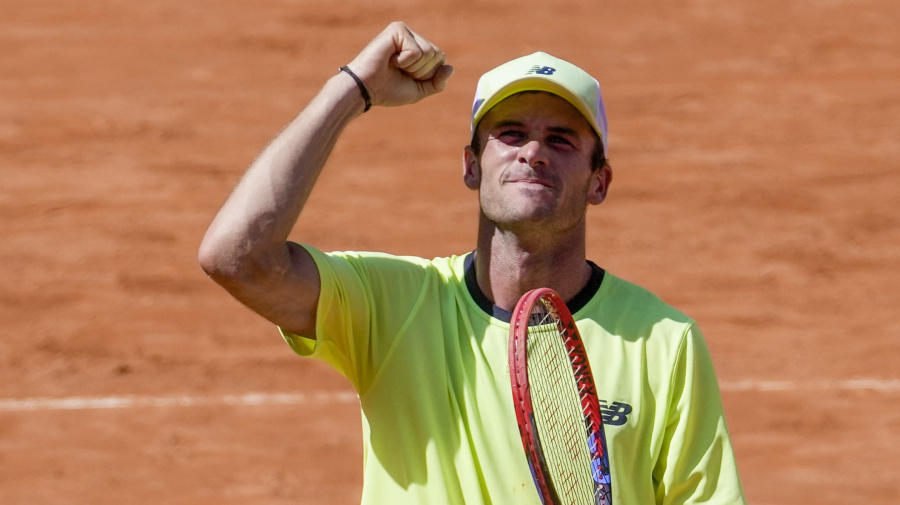 Associated Press - Tommy Paul of the United States' celebrates after defeating Poland's Hubert Hurkazc during a semi final match at the Italian Open tennis tournament, in Rome, Thursday, May 16, 2024. (AP Photo/Andrew Medichini)