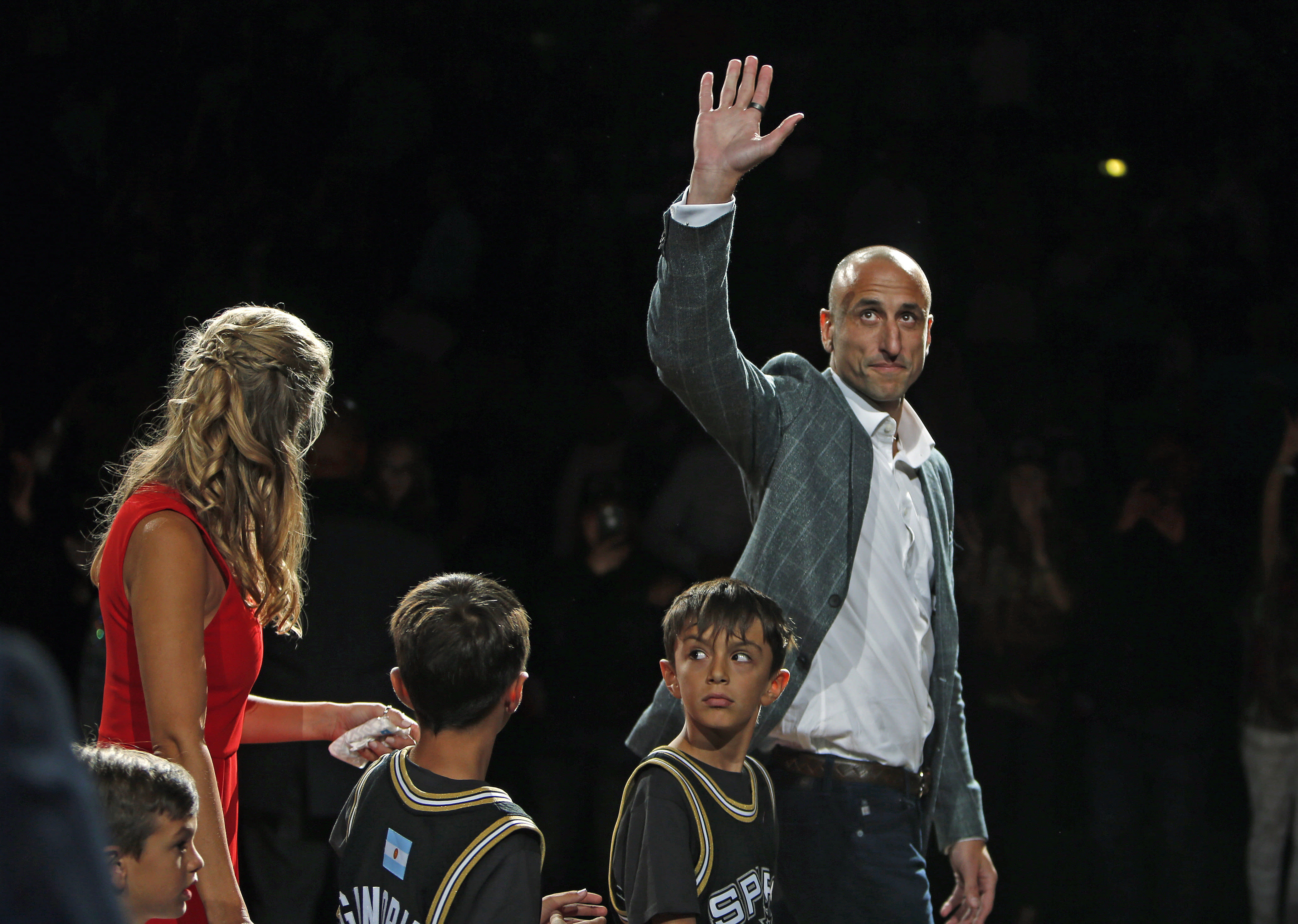 manu ginobili jersey retirement ceremony