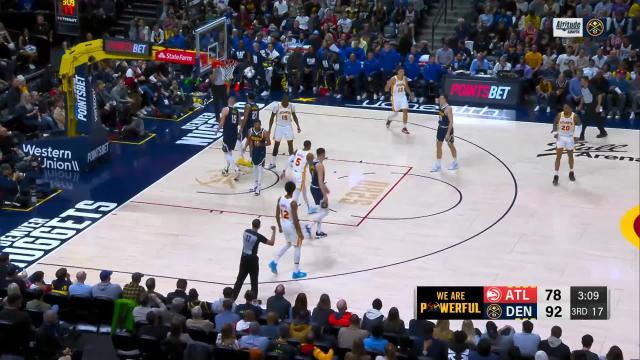 Dejounte Murray with an and one vs the Denver Nuggets