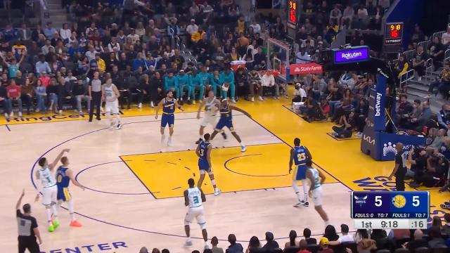 LaMelo Ball with a deep 3 vs the Golden State Warriors