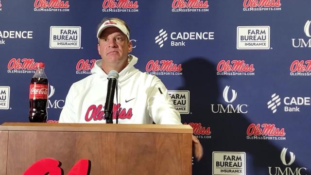 Ole Miss football coach Lane Kiffin recaps upset win vs. Kentucky