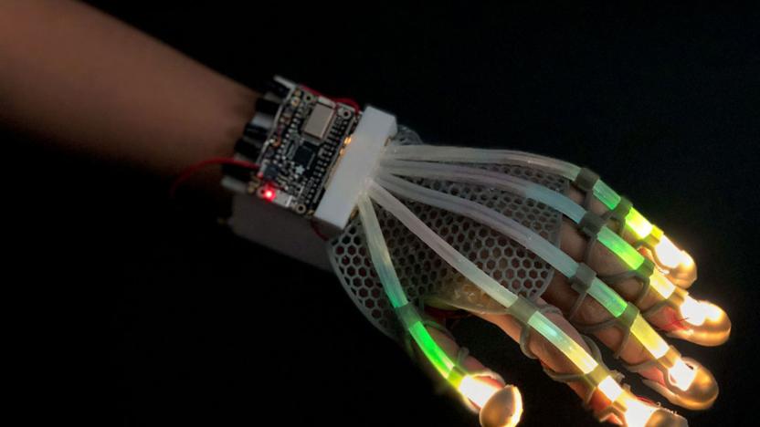 Cornell stretchable skin sensor for VR and robots