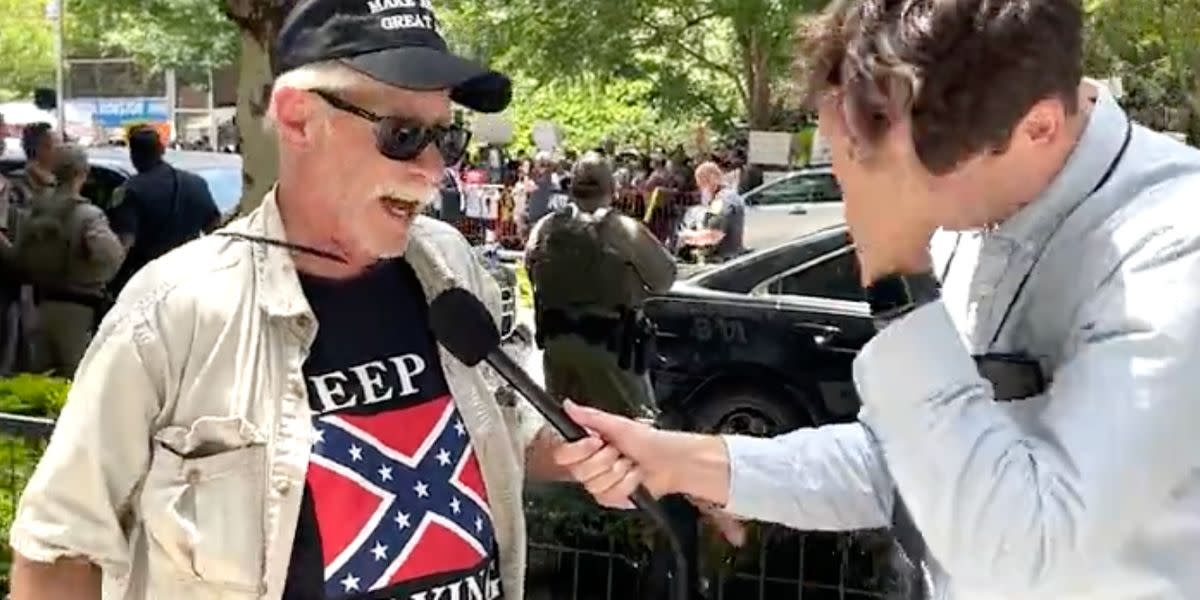 Comedian Stunned After Asking Man In Confederate Flag Shirt If He’s Pro-Slavery