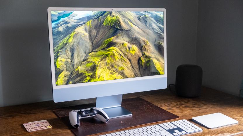 Review photos of the 2023 Apple iMac with a 24-inch screen and the M3 chip.