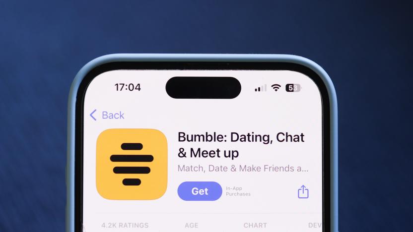 Bumble on App Store is seen in this illustration photo taken in Poland on June 29, 2024. (Photo by Jakub Porzycki/NurPhoto via Getty Images)
