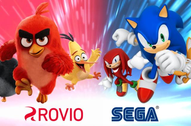 An image of Rovio characters and Sega characters. 