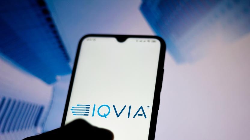 BRAZIL - 2020/06/16: In this photo illustration the IQVIA Holdings logo seen displayed on a smartphone. (Photo Illustration by Rafael Henrique/SOPA Images/LightRocket via Getty Images)