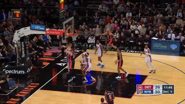 Obi Toppin with an assist vs the Detroit Pistons