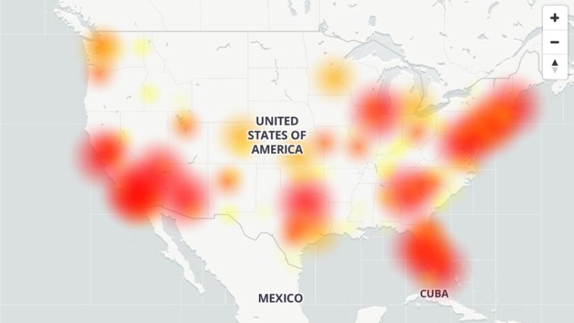 Cell service outage map