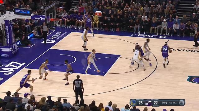 Jordan Clarkson with a 2-pointer vs the Golden State Warriors