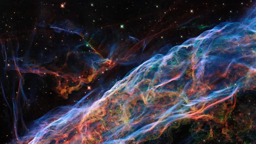 A portion of the Veil Nebula captured by Hubble