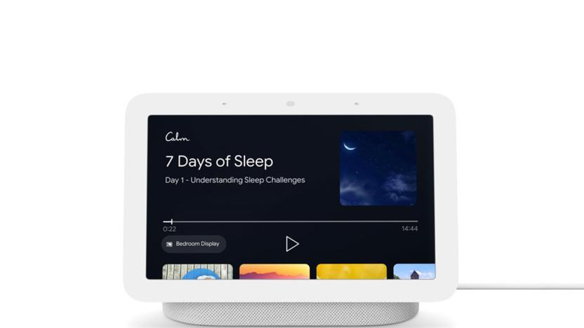 Google Nest Hub with Calm sleep meditation