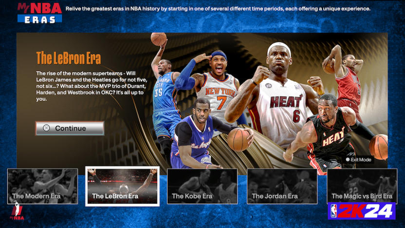 A My NBA Eras screen showing The LeBron Era