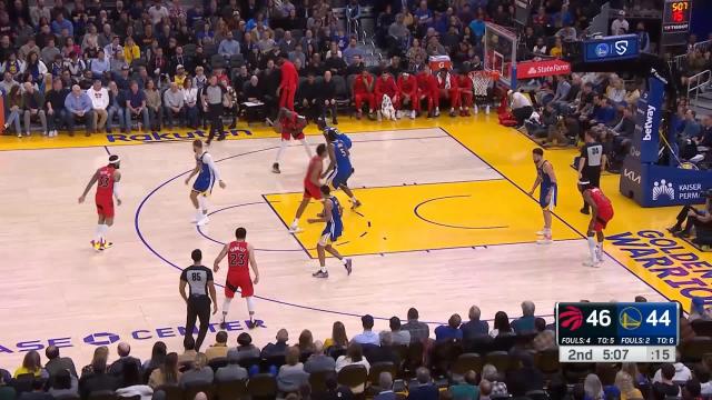 Pascal Siakam with an and one vs the Golden State Warriors