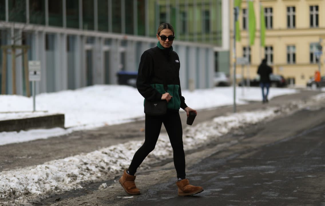 Flared Leggings and Uggs Outfit for Winter