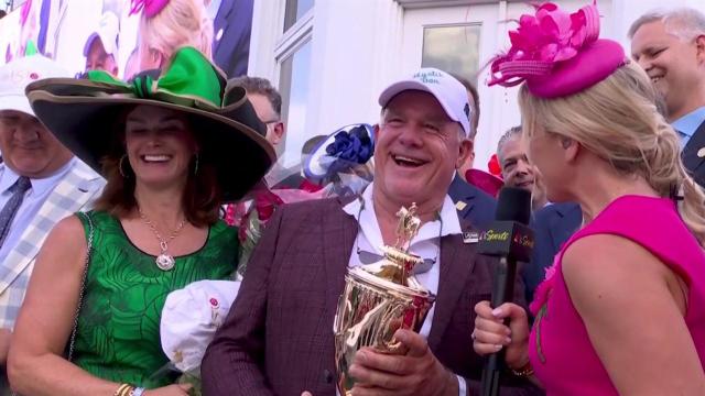Gasaway receives the 150th Kentucky Derby trophy