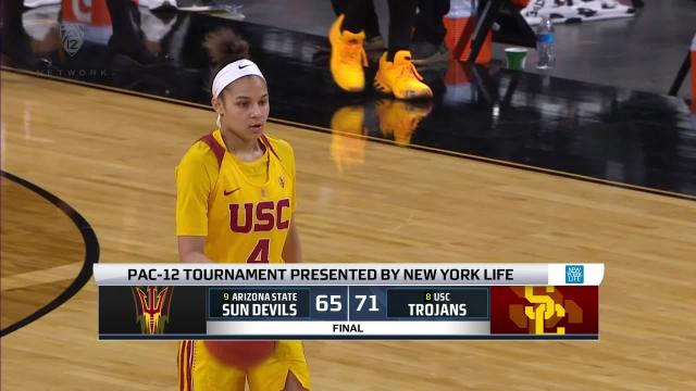 Recap: No. 8 USC women's basketball defeats No. 9 Arizona State 71-65 in first-round action of the 2021 Pac-12 Women's Basketball Tournament