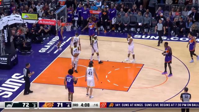 Devin Booker with an and one vs the Utah Jazz