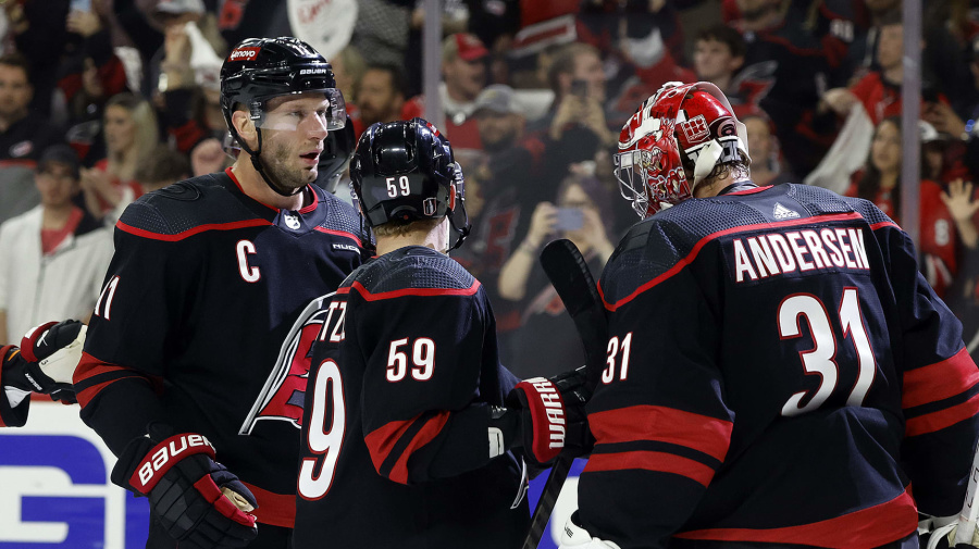 Associated Press - Nothing came easily for the Carolina Hurricanes to start the NHL playoffs.  Stefan Noesen scored the go-ahead goal early in the third while Frederik Andersen had a huge night in