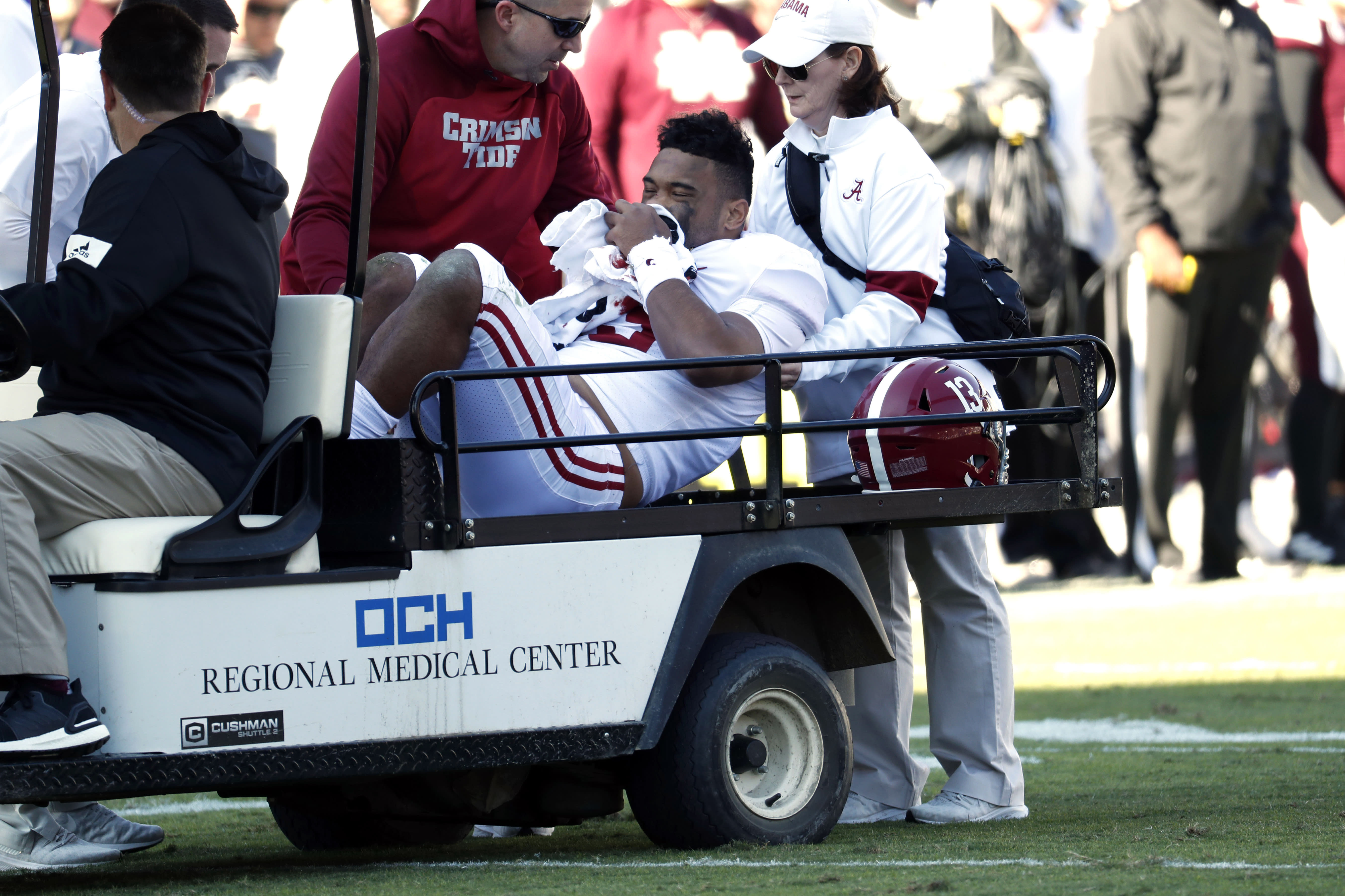 Alabama Qb Tagovailoa Carted Off Field Vs Mississippi State