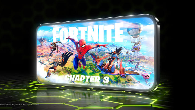 The Fortnite loading screen displayed on a smartphone.